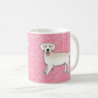 English Cream Golden Retriever Dogs On Pink Hearts Coffee Mug