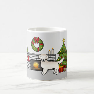 English Cream Golden Retriever In A Christmas Room Coffee Mug
