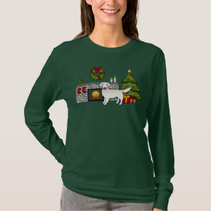 English Cream Golden Retriever In A Christmas Room T-Shirt