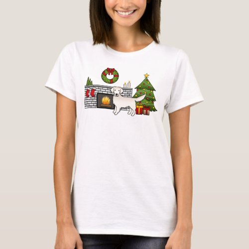 English Cream Golden Retriever In A Festive Room T_Shirt