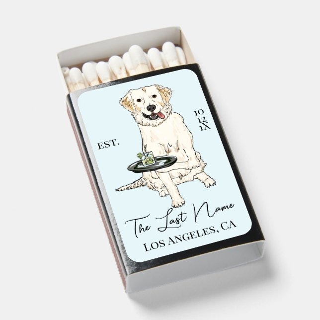 English Cream Golden Retriever  Matchboxes (Front Open)