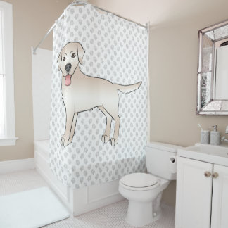 English Cream Labrador Retriever Cartoon Dog Shower Curtain