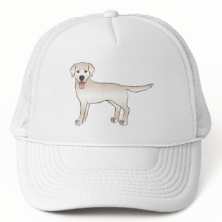English Cream Labrador Retriever Cartoon Dog Trucker Hat