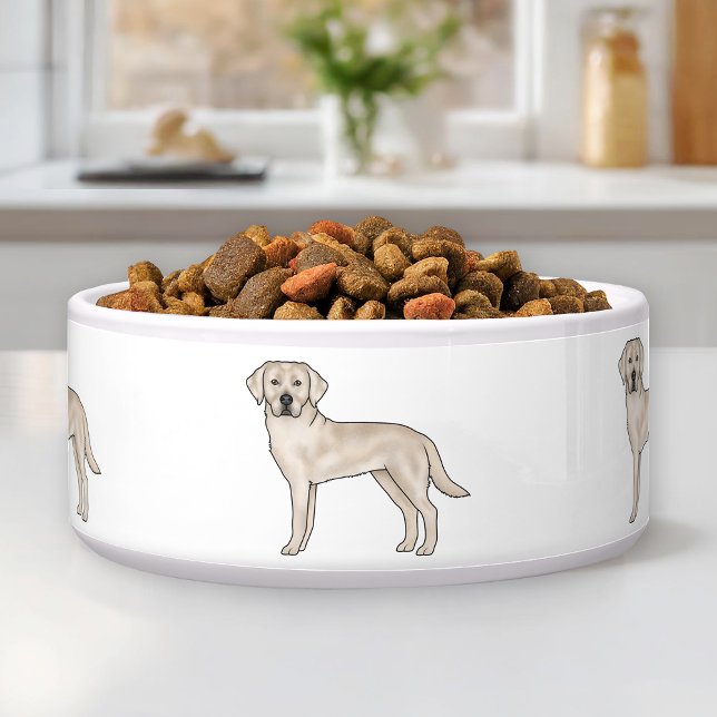 English Cream Labrador Retriever Cartoon Lab Dogs Bowl (Creator Uploaded)