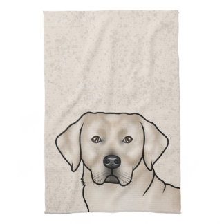 English Cream Labrador Retriever Cute Lab Dog Head Kitchen Towel