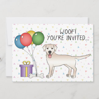 English Cream Labrador Retriever Dog - Birthday Invitation