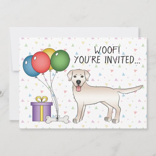 English Cream Labrador Retriever Dog _ Birthday Invitation