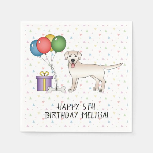 English Cream Labrador Retriever Dog _ Birthday Napkins