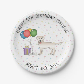 English Cream Labrador Retriever Dog - Birthday Paper Plates