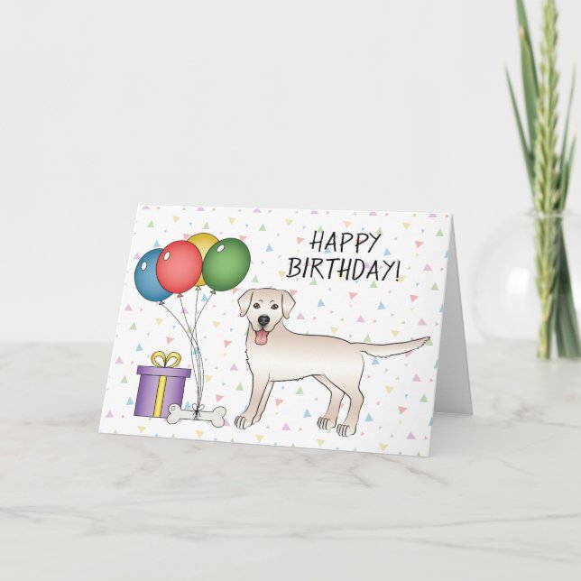 English Cream Labrador Retriever Happy Birthday Card (Front)