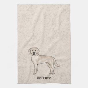 English Cream Labrador Retriever Lab Custom Name Kitchen Towel