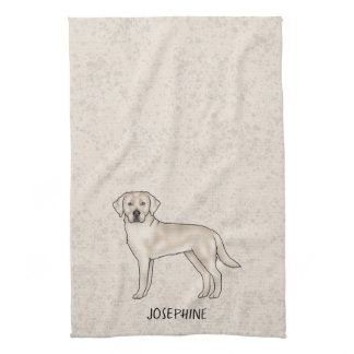 English Cream Labrador Retriever Lab Custom Name Kitchen Towel