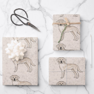 English Cream Labrador Retriever Lab Dog Pattern Wrapping Paper Sheets