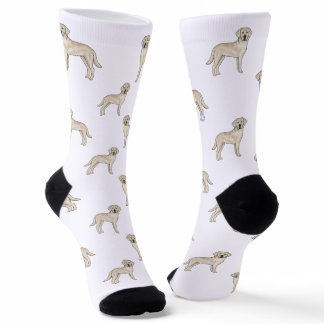 English Cream Retriever Cute Lab Art Dog Pattern Socks