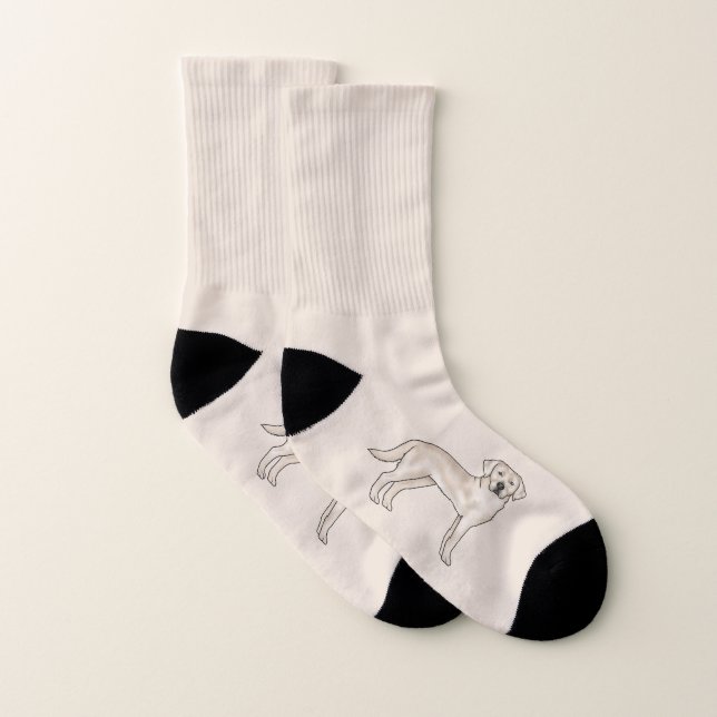 English Cream Retriever Cute Lab Dog Beige Socks (Pair)