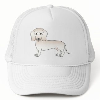 English Cream Smooth Coat Dachshund Cartoon Dog Trucker Hat