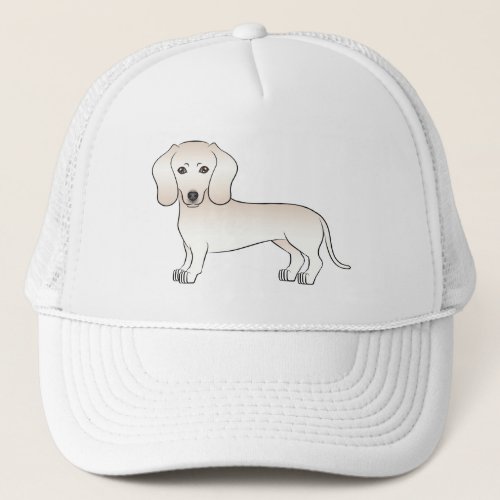English Cream Smooth Coat Dachshund Cartoon Dog Trucker Hat
