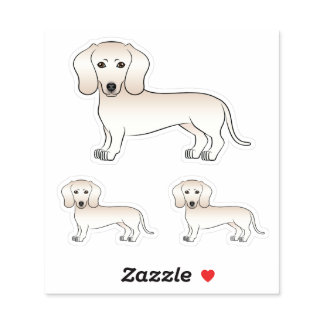 English Cream Smooth Coat Dachshund Cartoon Dogs Sticker