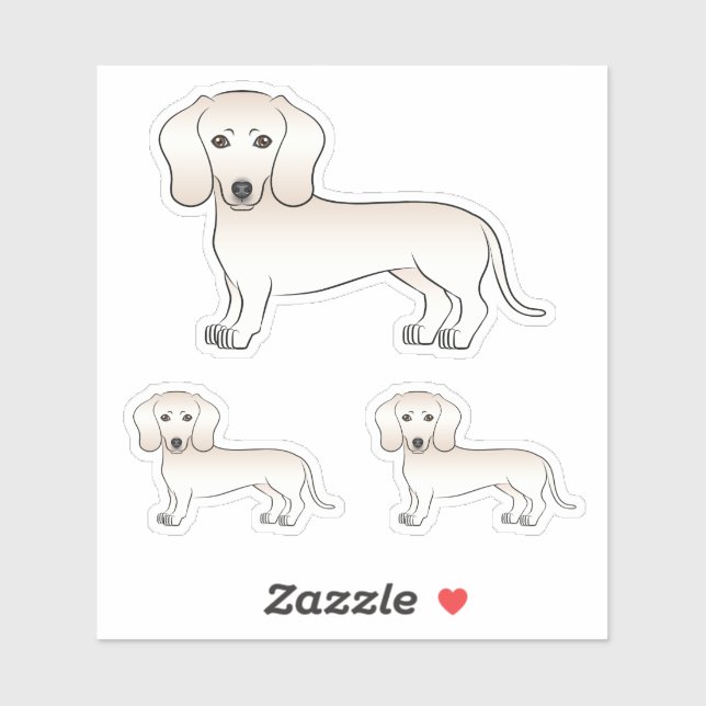 English Cream Smooth Coat Dachshund Cartoon Dogs Sticker (Sheet)