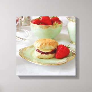 English Cream Tea Wrapped Canvas Print