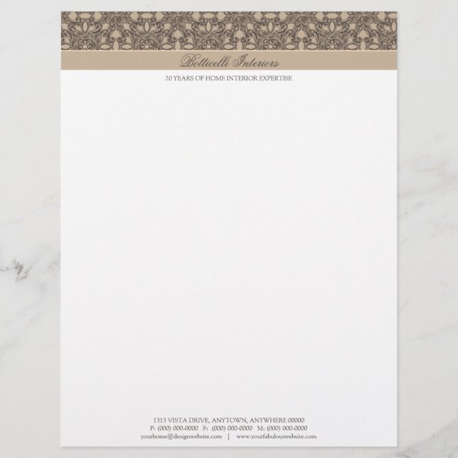 English Damask Letterhead (Front)