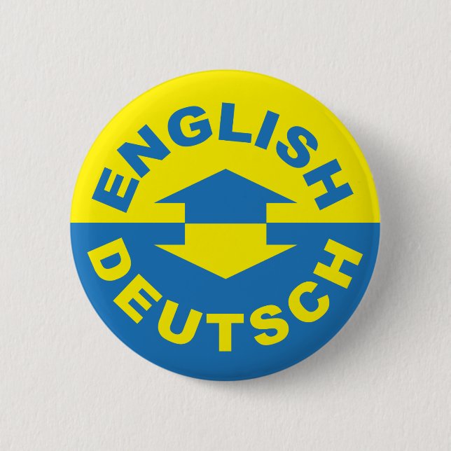 English Deutsch - I Speak German Button (Front)