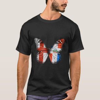 English Dominican Flag Butterfly T-Shirt
