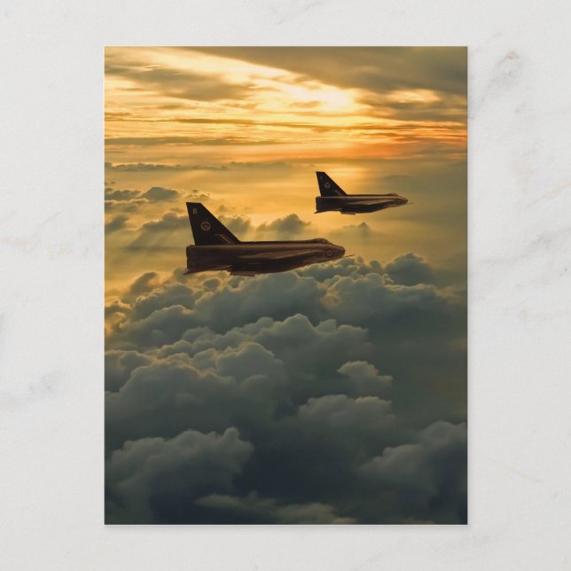 English Electric Lightning sunset flight Postcard (Front)