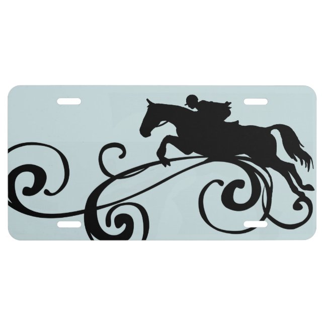 English Equestrian Flourish License Plate (Front)