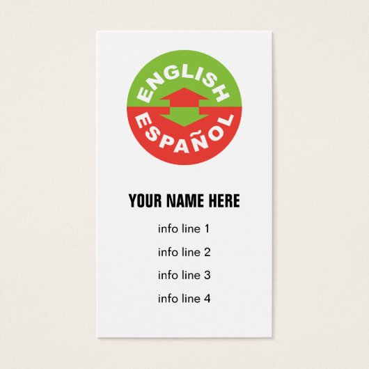 English Español bilingual symbol (Front)