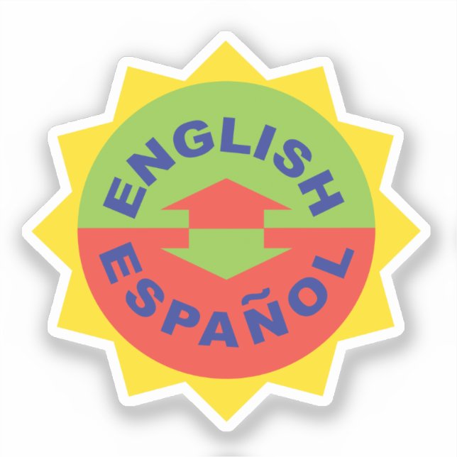 English Español for bilingual translator Spanish Sticker (Front)