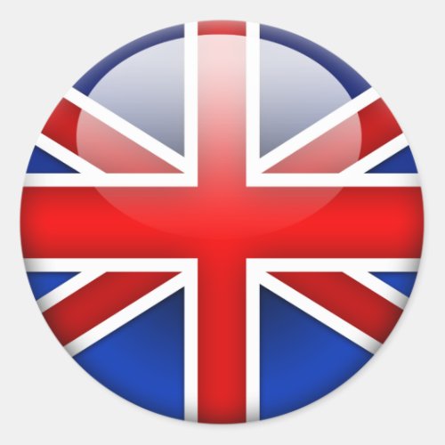 English Flag 20 Classic Round Sticker