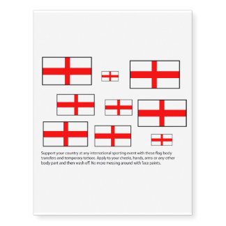 English flag body transfers temporary tattoos