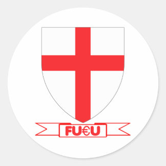 English flag classic round sticker