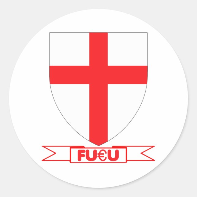 English flag classic round sticker (Front)