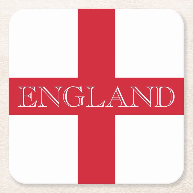 English Flag England coastercnt Square Paper Coaster (Front)