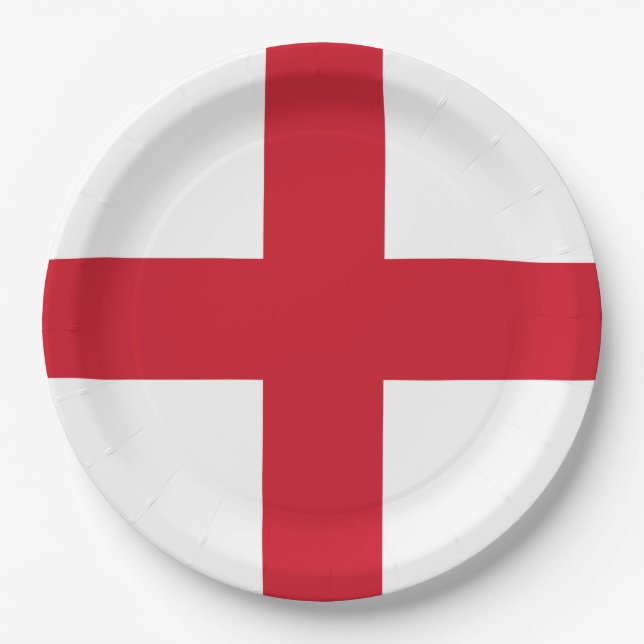 English Flag (England) Paper Plates (Front)