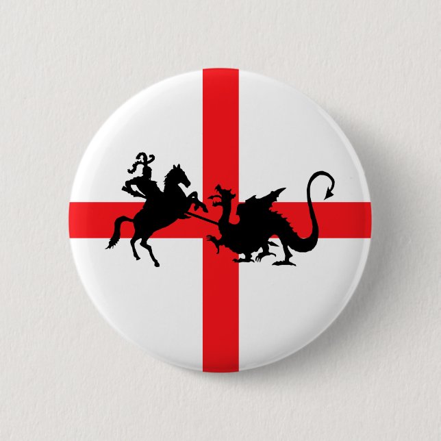 English flag George and the Dragon Button (Front)
