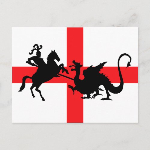 English flag George and the Dragon Postcard