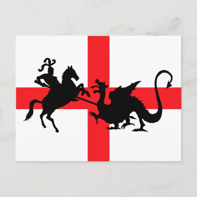 English flag George and the Dragon Postcard (Front)