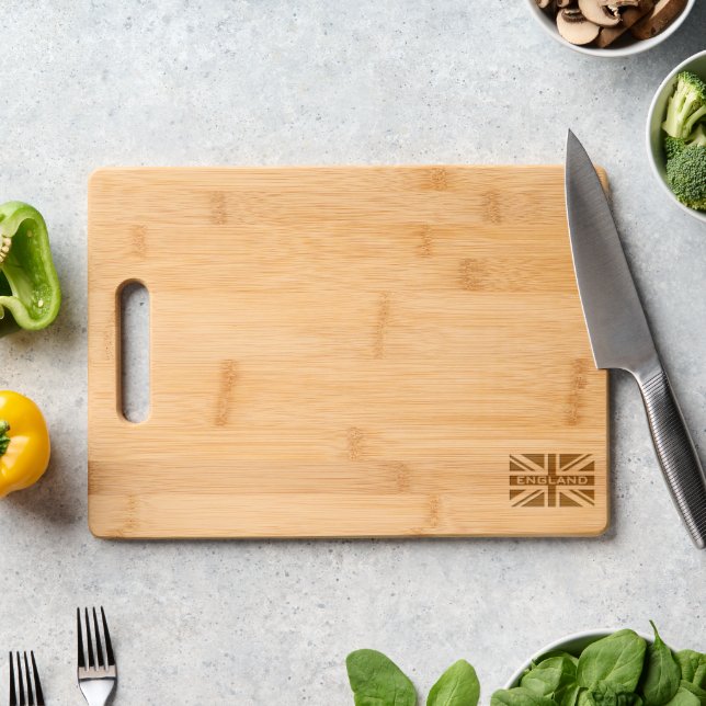 English flag logo engraved wood cutting board (Kitchen Counter)