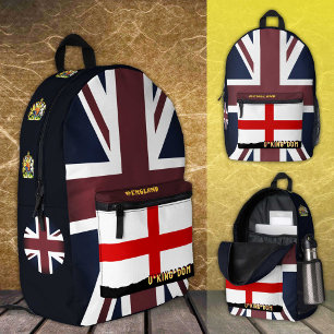 English Flag, vintage British Union Jack / UK Printed Backpack
