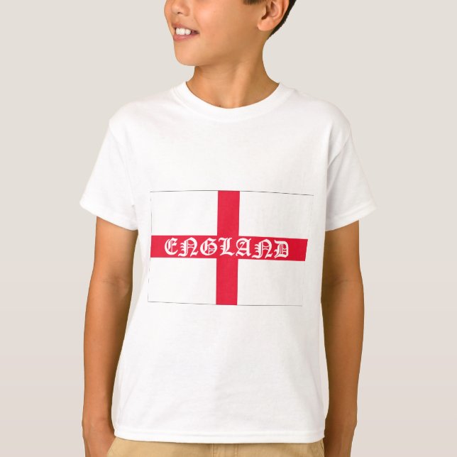 English Flag White Text T-Shirt (Front)