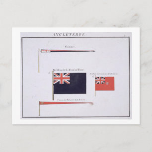 English Flags, from a French book of Flags, c.1819 Postcard