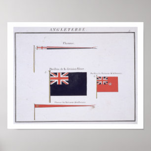 English Flags, from a French book of Flags, c.1819 Poster