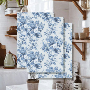 English Floral French Blue and White LG Decoupage Tissue Paper