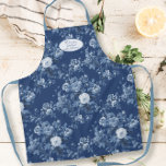 English Floral Garden Blue and White Grandmother Apron<br><div class="desc">This beautiful English chintz vintage floral pattern apron was created from a scrap of antique wallpaper artwork in Delft blue and white. The color was restored and the repeat pattern recreated to produce this timeless, elegant apron with your message of love that she will treasure forever . Graphically restored and...</div>