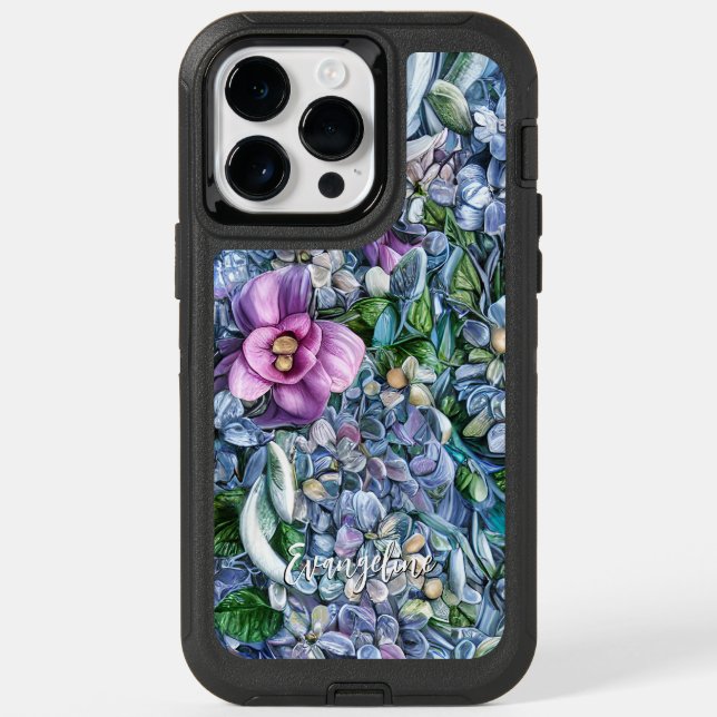 English Flower Garden with Personalized Name Otterbox iPhone Case (Back)