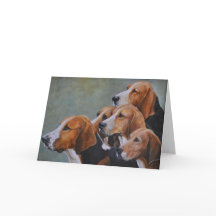 English Fox Hounds Dog Art Greting Card
