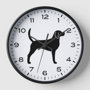 English Foxhound Dog Breed Silhouette Clock